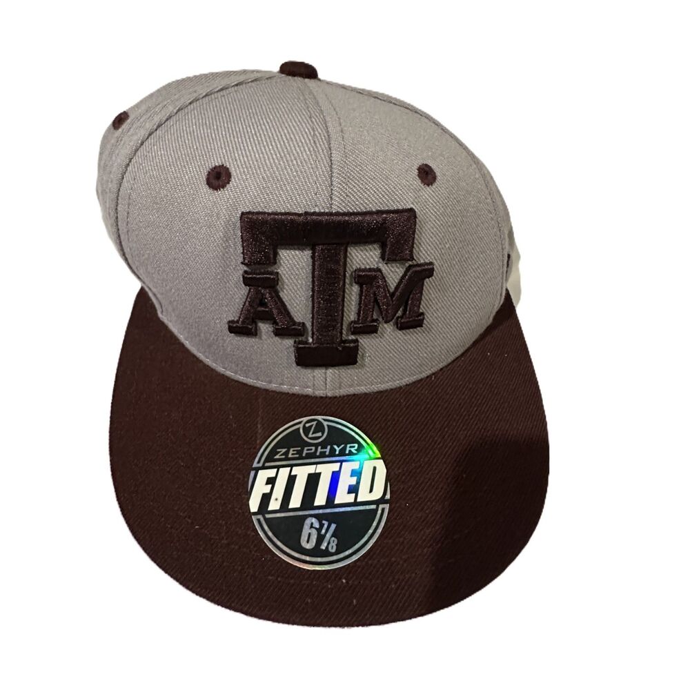 Texas A&M - Aggies - Fitted Hat - Zephyr - sz. 6 7/8 -Gray/Brown